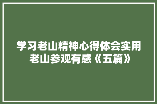 学习老山精神心得体会实用 老山参观有感《五篇》 策划方案