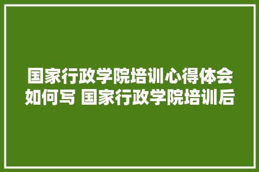 国家行政学院培训心得体会如何写 国家行政学院培训后怎么样《4篇》 承诺书