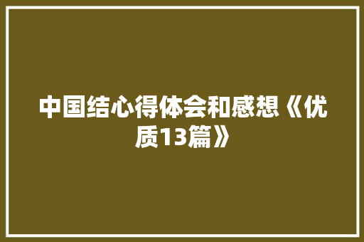 中国结心得体会和感想《优质13篇》 担保书