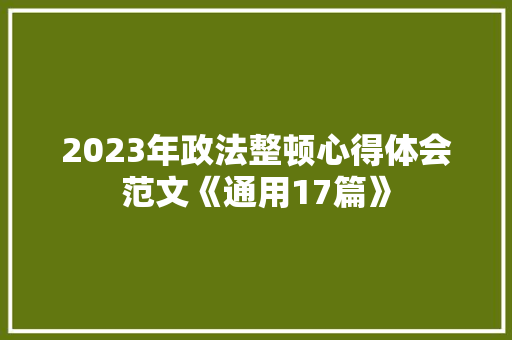 2023年政法整顿心得体会范文《通用17篇》 公证书