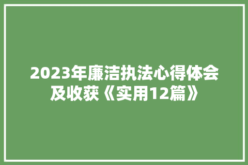 2023年廉洁执法心得体会及收获《实用12篇》 承诺书