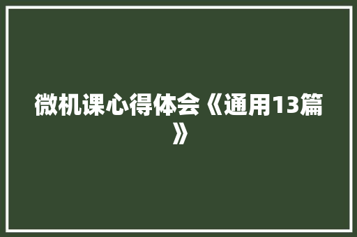 微机课心得体会《通用13篇》 担保书