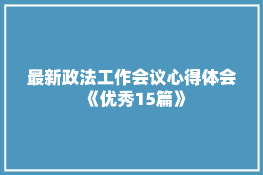 最新政法工作会议心得体会《优秀15篇》 条剧书信