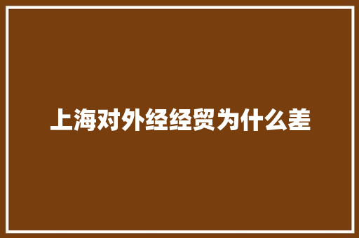 上海对外经经贸为什么差 毕业设计
