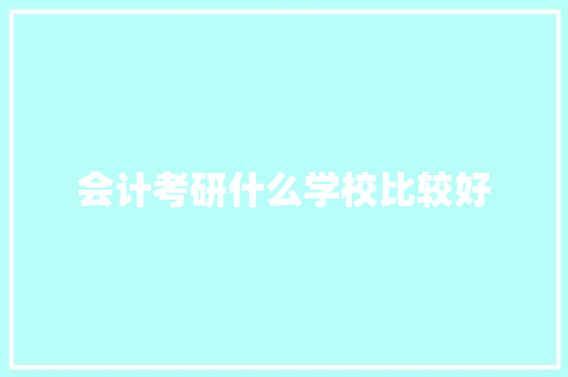 会计考研什么学校比较好 个人写作