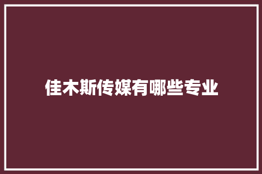 佳木斯传媒有哪些专业 管理论文
