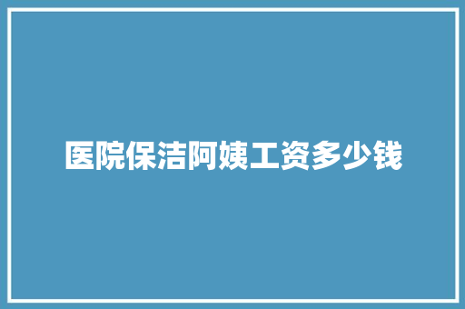 医院保洁阿姨工资多少钱 公证书