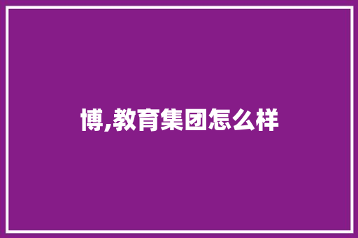 博,教育集团怎么样 教育论文