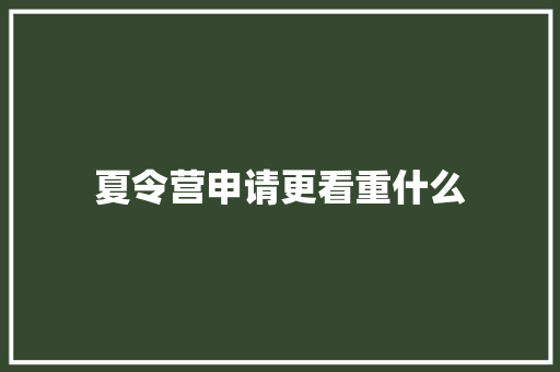 夏令营申请更看重什么 面试技巧