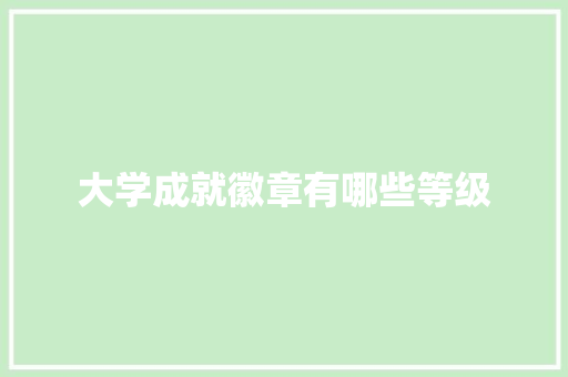 大学成就徽章有哪些等级 文秘写作