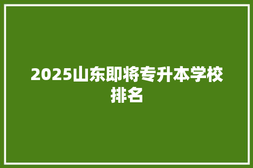 2025山东即将专升本学校排名 办公写作