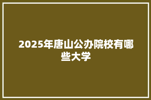 2025年唐山公办院校有哪些大学 英文简历