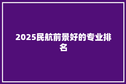 2025民航前景好的专业排名 社会论文