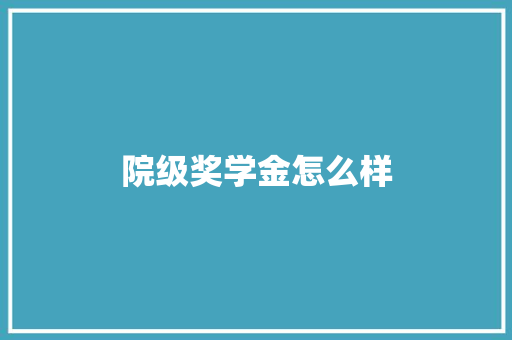 院级奖学金怎么样 个人简历