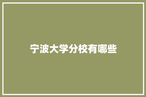 宁波大学分校有哪些 面试技巧