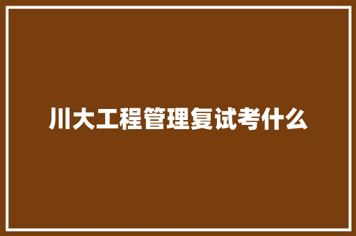 川大工程管理复试考什么 教育论文