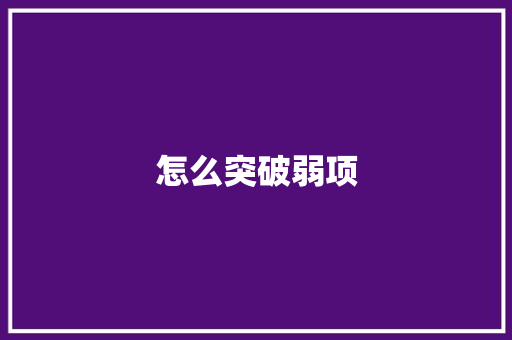 怎么突破弱项 个人简历