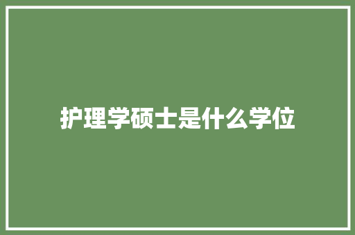 护理学硕士是什么学位 文秘写作