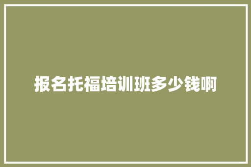 报名托福培训班多少钱啊 策划方案