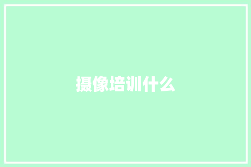 摄像培训什么 英文简历