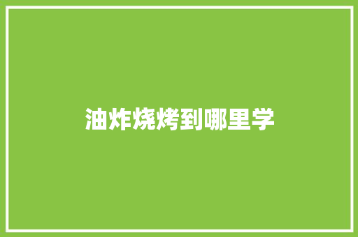 油炸烧烤到哪里学 计算机论文