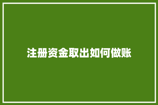 注册资金取出如何做账 担保书