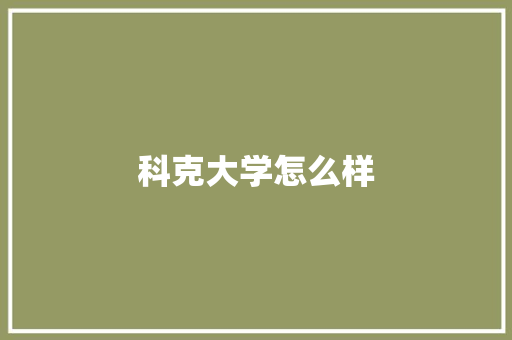科克大学怎么样 教育论文