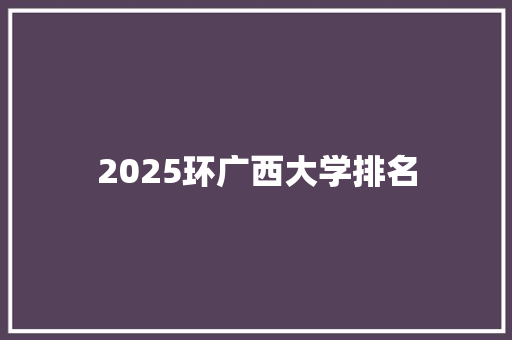 2025环广西大学排名 文秘写作
