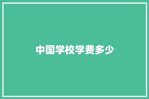 中国学校学费多少 计算机论文