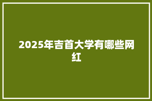 2025年吉首大学有哪些网红 承诺书