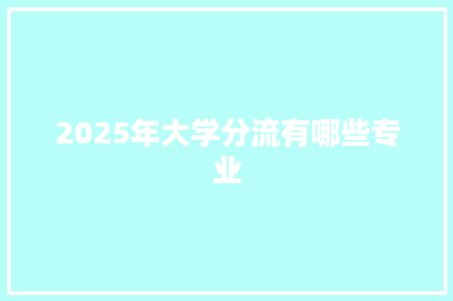 2025年大学分流有哪些专业 文秘写作