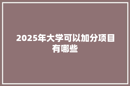 2025年大学可以加分项目有哪些 文秘写作