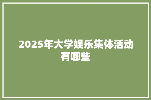 2025年大学娱乐集体活动有哪些 办公写作