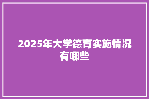 2025年大学德育实施情况有哪些 个人简历