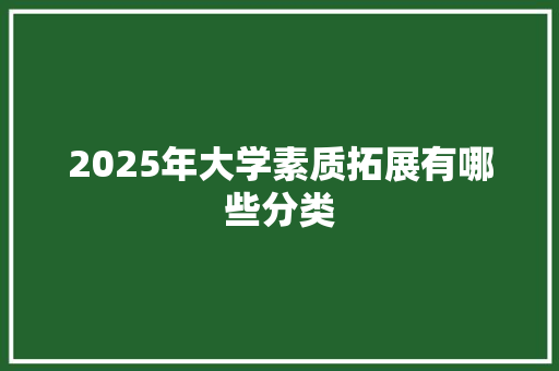 2025年大学素质拓展有哪些分类 办公写作