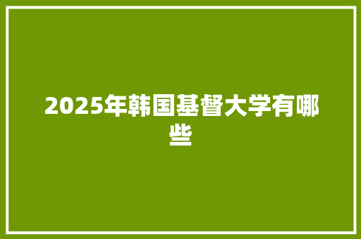 2025年韩国基督大学有哪些 公证书