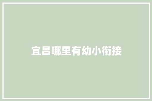 宜昌哪里有幼小衔接 担保书