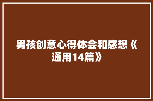男孩创意心得体会和感想《通用14篇》 管理论文