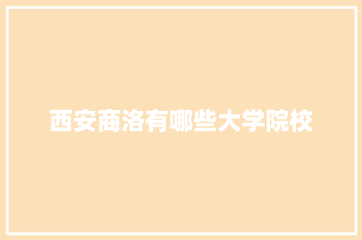 西安商洛有哪些大学院校 英文简历