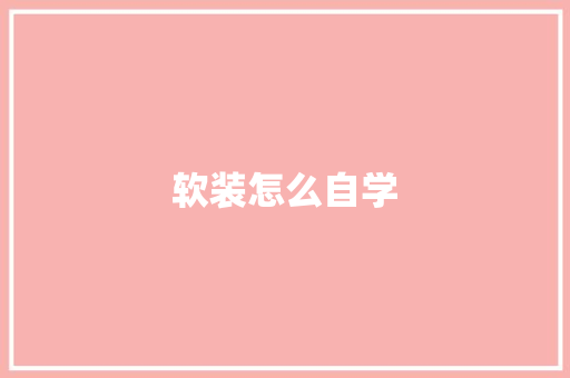 软装怎么自学 保证书