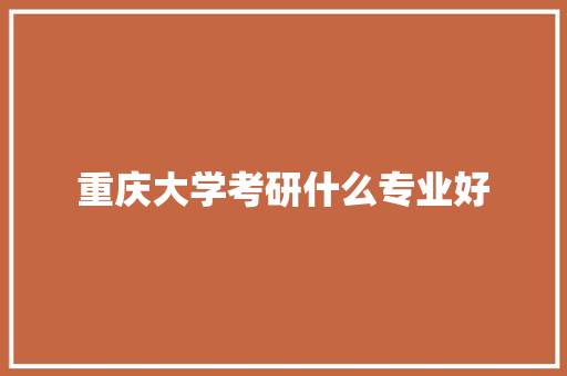 重庆大学考研什么专业好 简历资料
