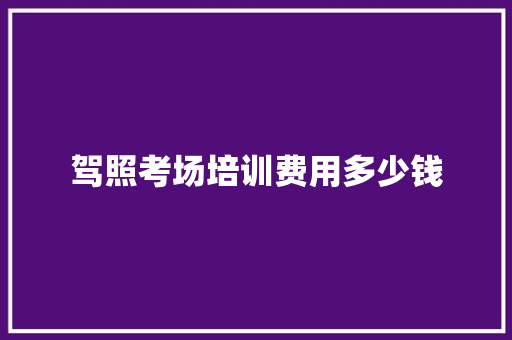 驾照考场培训费用多少钱 管理论文