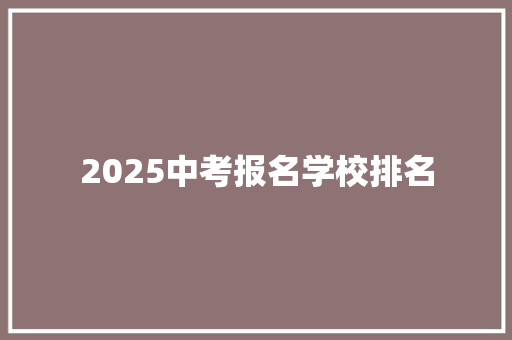 2025中考报名学校排名 办公写作