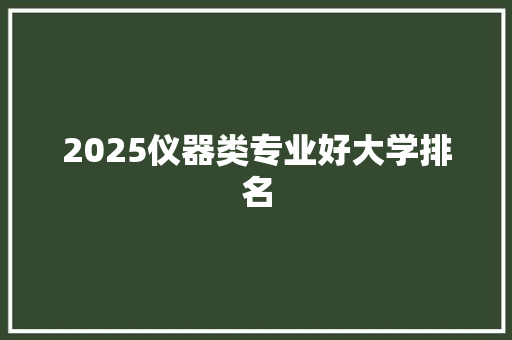 2025仪器类专业好大学排名 承诺书