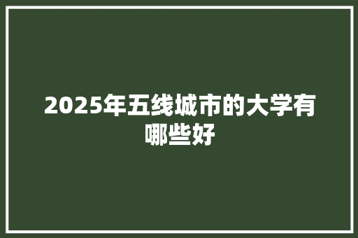 2025年五线城市的大学有哪些好 简历