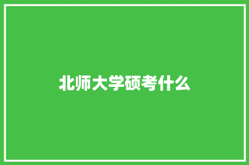 北师大学硕考什么 简历资料
