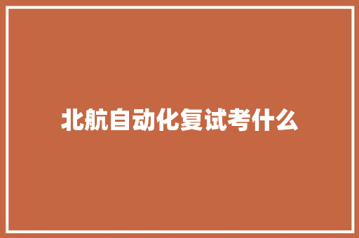 北航自动化复试考什么 办公写作