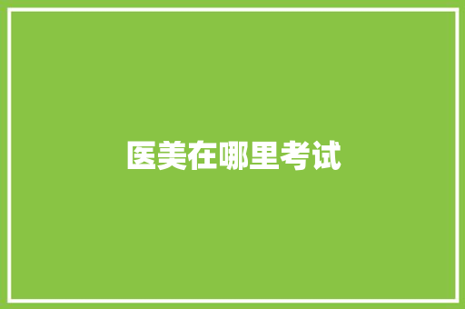 医美在哪里考试 计算机论文