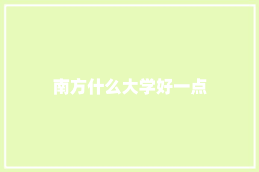 南方什么大学好一点 英文简历