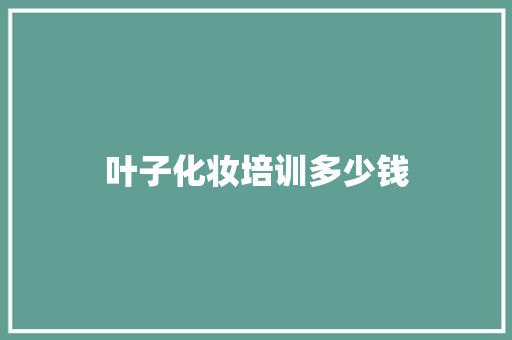 叶子化妆培训多少钱 管理论文